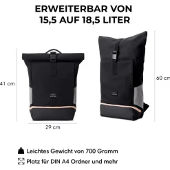 Johnny Urban Rucksack  Allen Medium Schwarz-Rosa