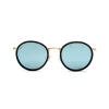 Kapten & Son Sonnenbrille Amsterdam - Farbe: Matt Black Gold Blue Mirrored Schwarz Blau