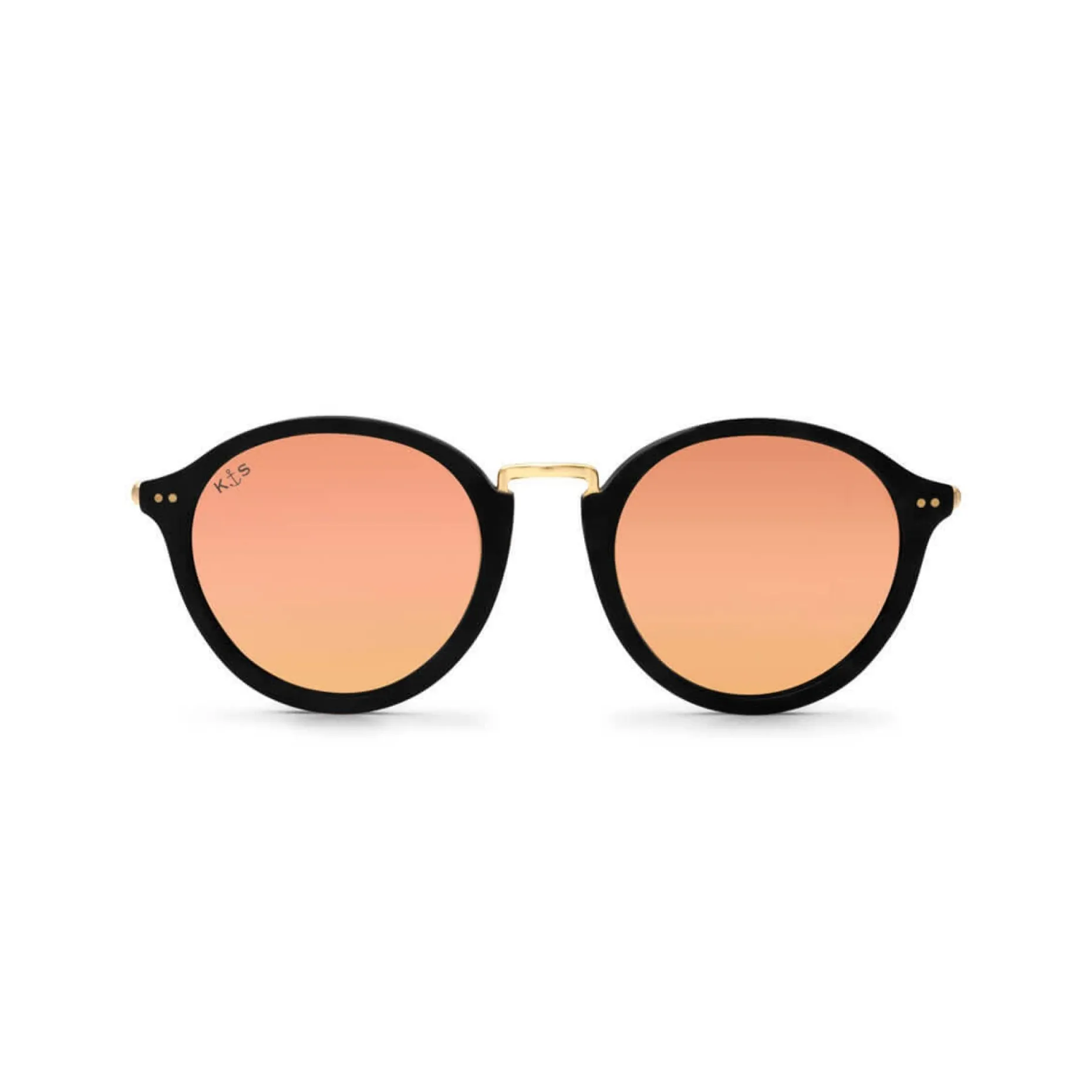 Kapten & Son Sonnenbrille Maui - Farbe: Matt Black Peach Mirrored Schwarz Pink