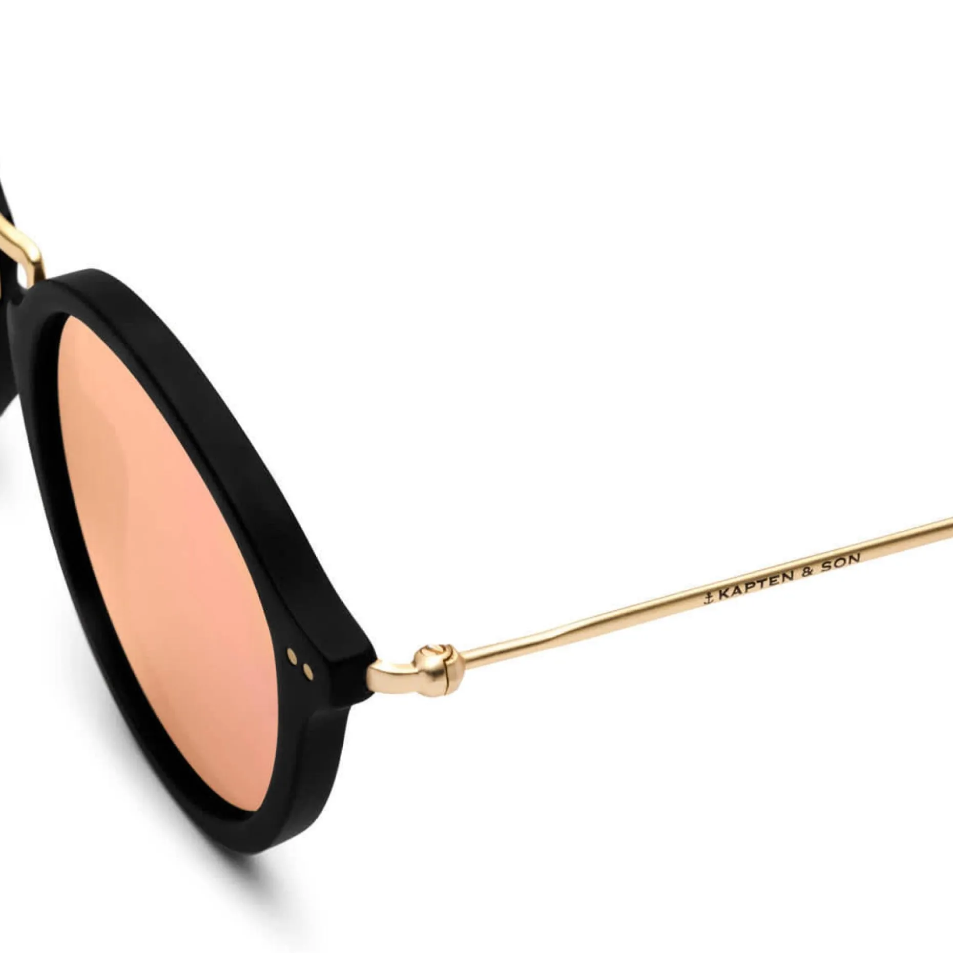 Kapten & Son Sonnenbrille Maui - Farbe: Matt Black Peach Mirrored Schwarz Pink