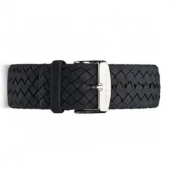 Kapten & Son Uhrenarmband Chrono Woven 20mm - Farbe: Black Silber