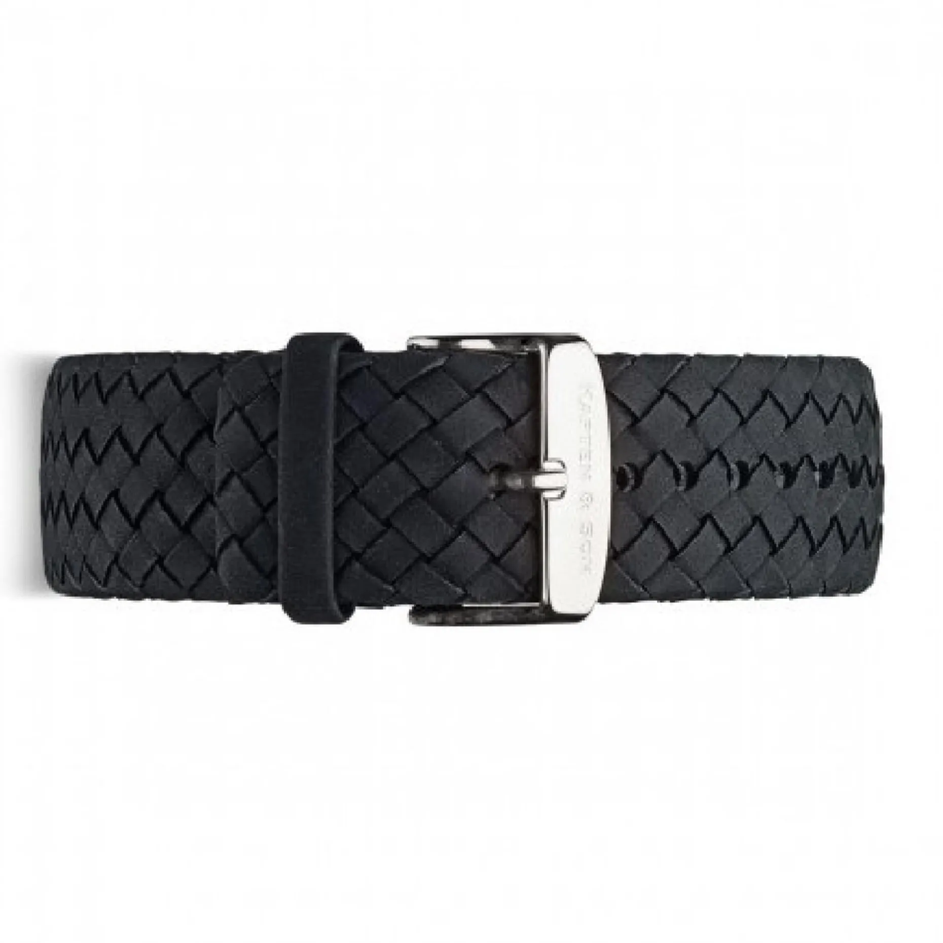 Kapten & Son Uhrenarmband Chrono Woven 20mm - Farbe: Black Silber