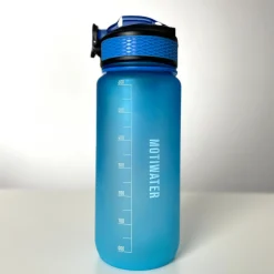 MOTIWATER 600ml Trinkflasche Small mit motivierenden Sprüchen & Uhrzeit - Variante: Blau