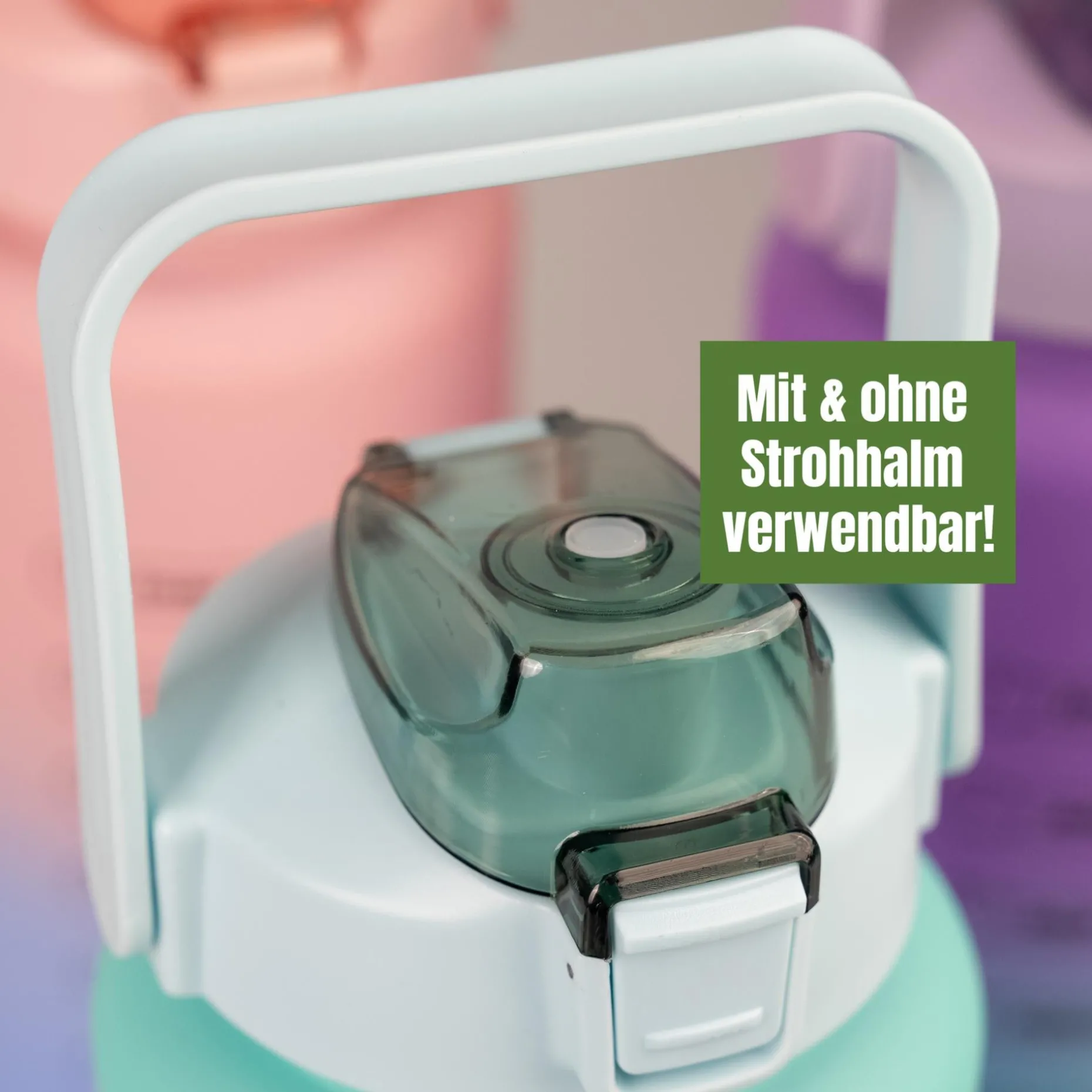 Motiwater Trinkflasche 2 L Grün / Lila