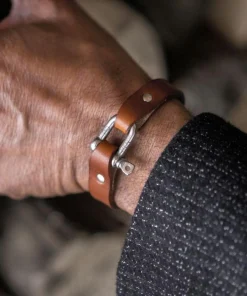 Pig & Hen Armband Sharp Simon Cognac Silber
