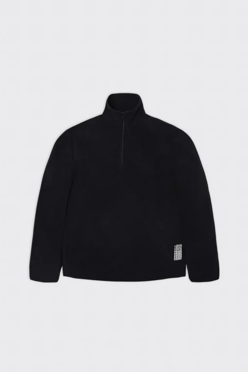 Rains Regenjacke Tops Fleece Half Zip Schwarz