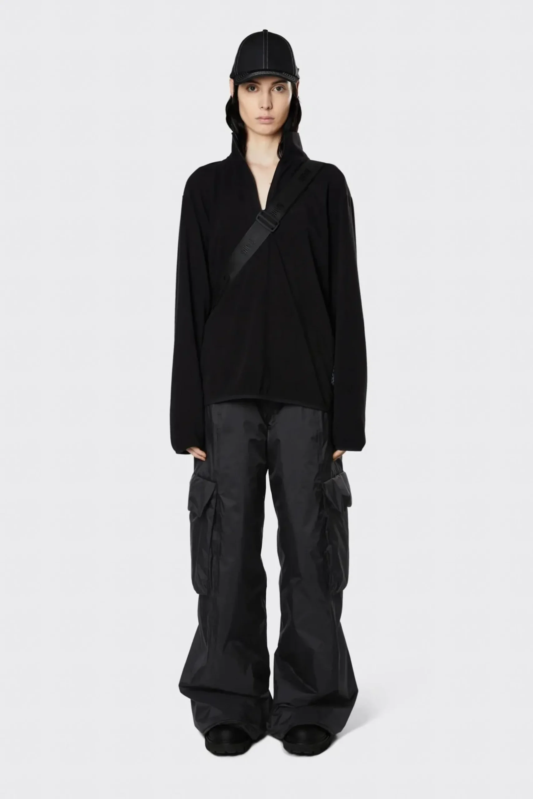 Rains Regenjacke Tops Fleece Half Zip Schwarz