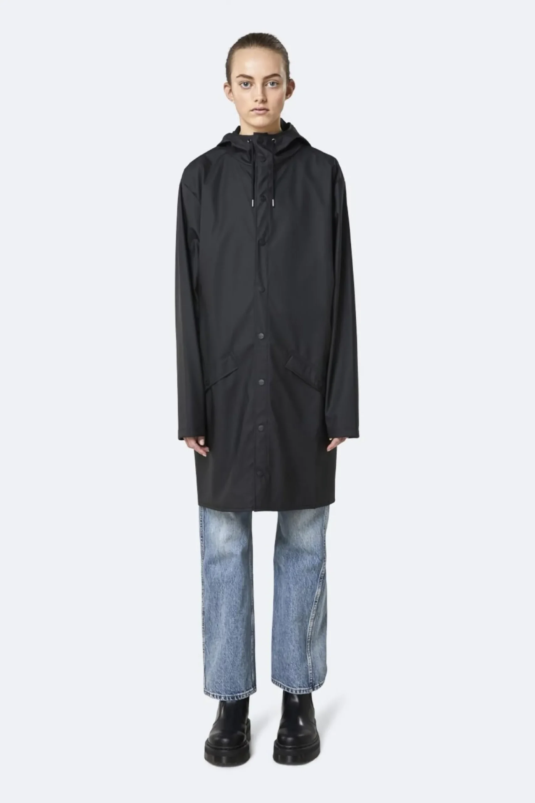 Rains unisex Regenjacke LONG JACKET Black