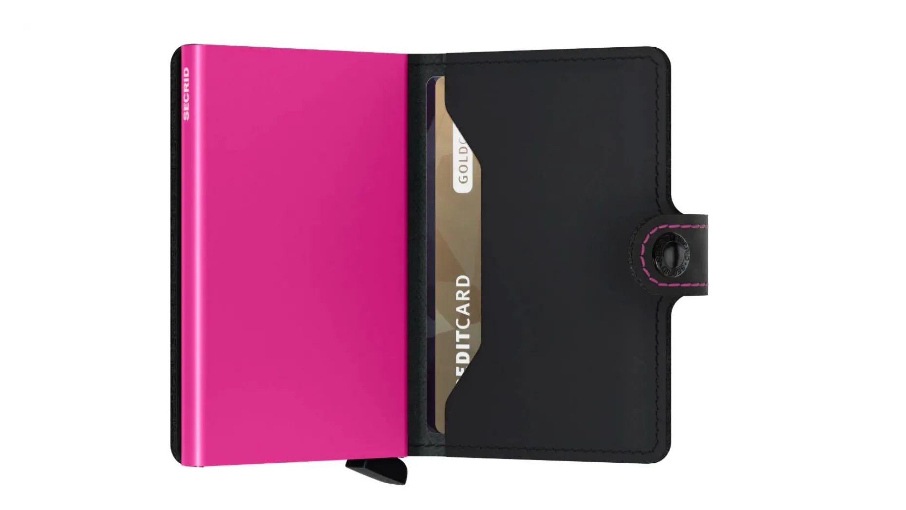 Secrid Miniwallet Matte Black & Fuchsia