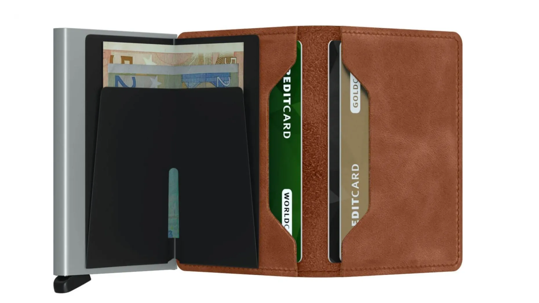 Secrid Slimwallet Vintage Cognac-Silber