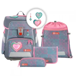 Step by Step Schulranzen-Set SPACE - Variante: Glitter Heart, 5-teilig