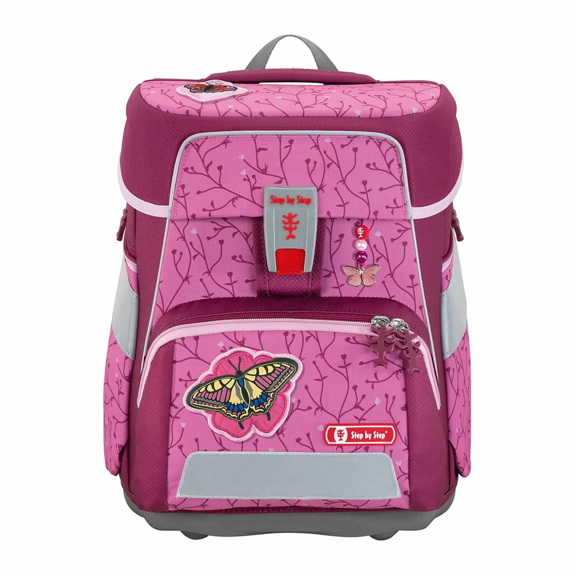 Step by Step Schulranzen-Set SPACE - Variante: Natural Butterfly pink