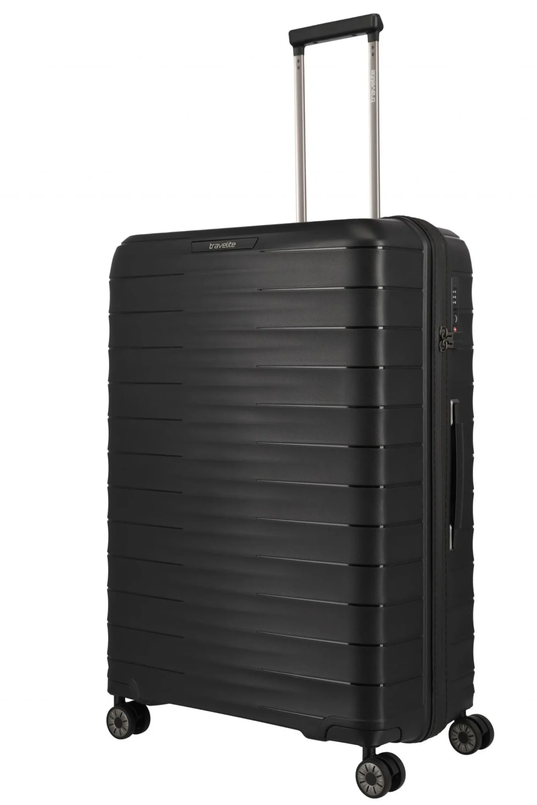 Travelite MOOBY Hartschalenkoffer L 77cm Schwarz Upcycling Polypropylen