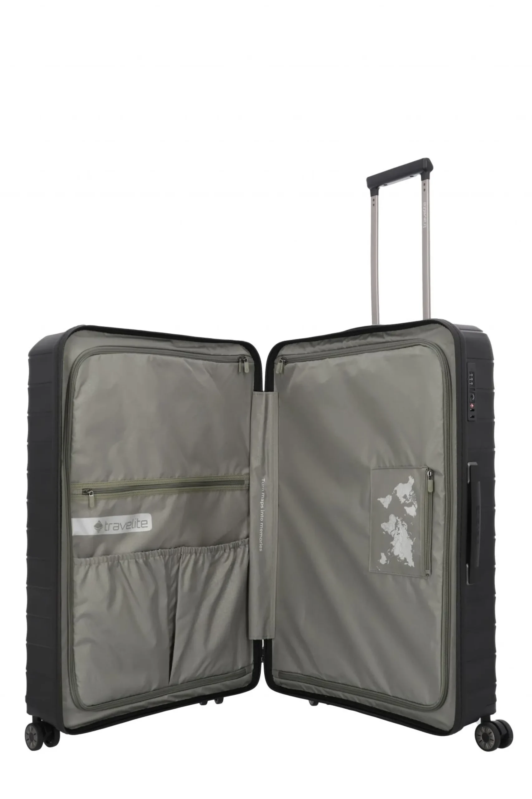 Travelite MOOBY Hartschalenkoffer L 77cm Schwarz Upcycling Polypropylen