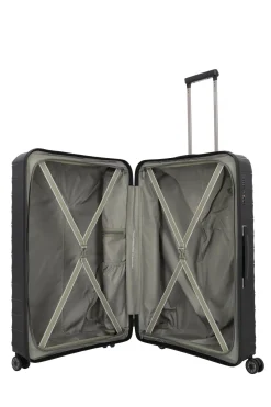 Travelite MOOBY Hartschalenkoffer L 77cm Schwarz Upcycling Polypropylen