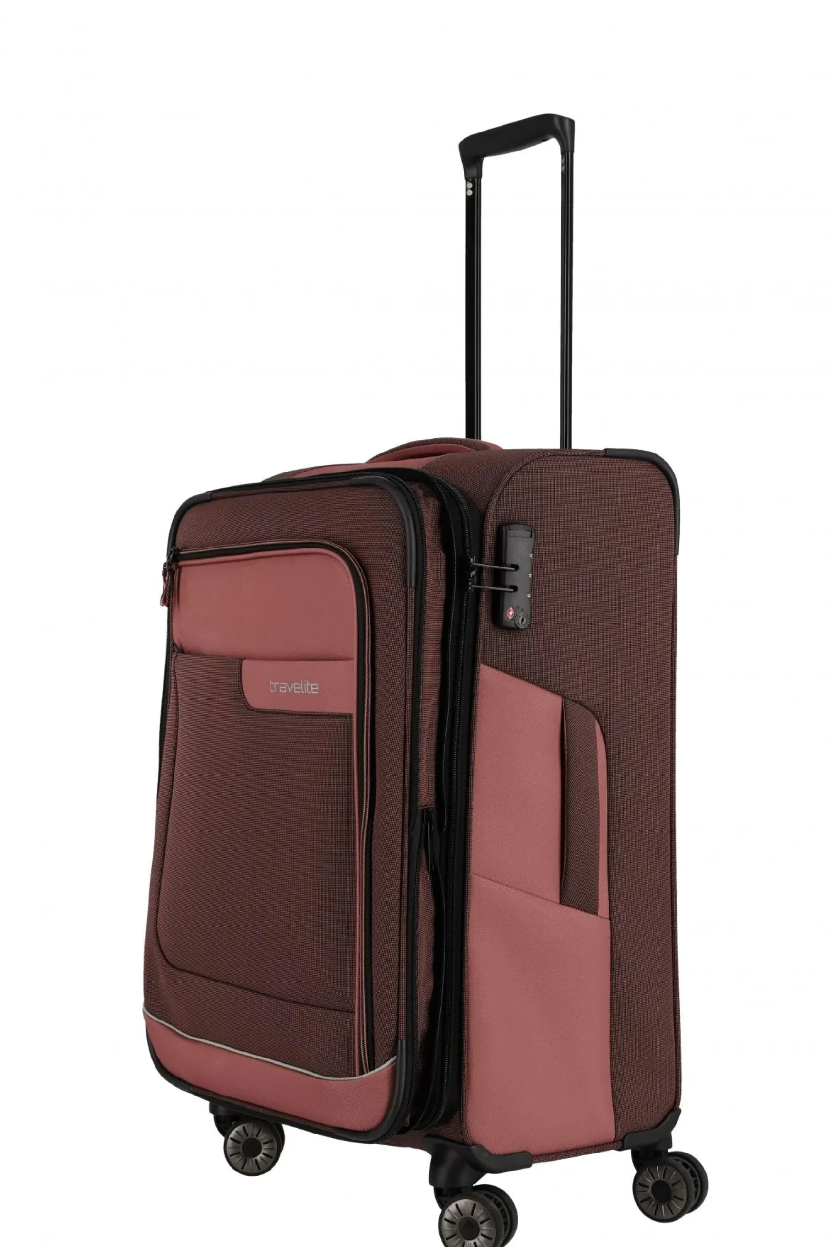 Travelite VIIA M 67cm Weicher Trolley Koffer, Frühlingsrose