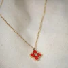 ZAG Bijoux Halskette Blume - Farbe: Rot/Gold