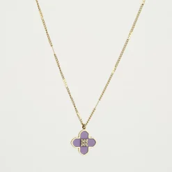 ZAG Bijoux Halskette Blume - Farbe: Lila/Gold