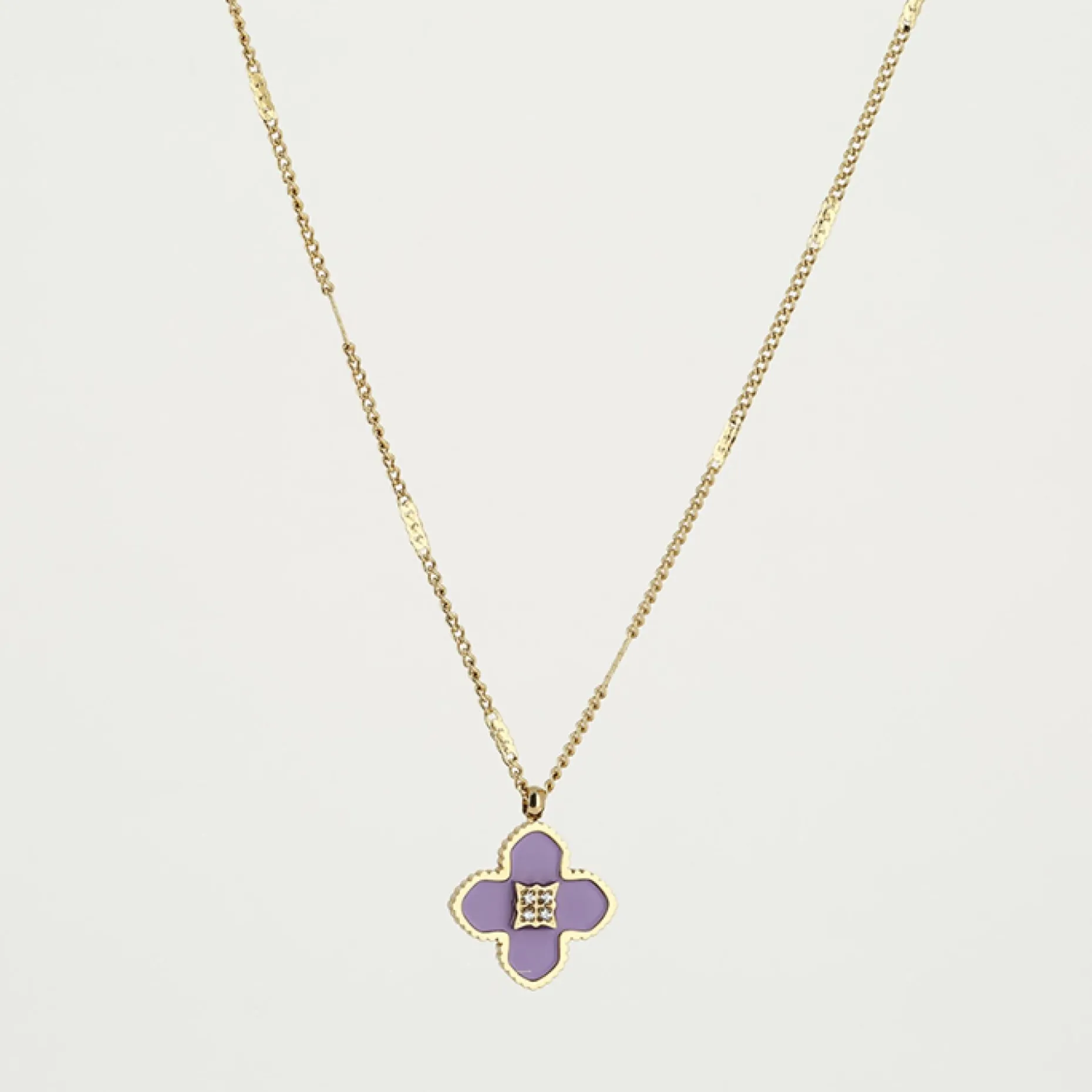 ZAG Bijoux Halskette Blume - Farbe: Lila/Gold