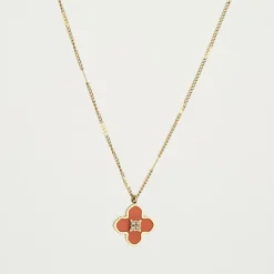 ZAG Bijoux Halskette Blume - Farbe: Orange/Gold