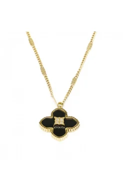 ZAG Bijoux Halskette Blume - Farbe: Gold/Schwarz