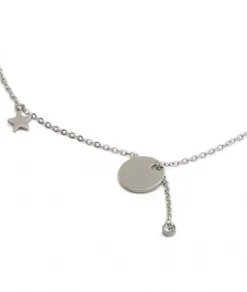 ZAG Bijoux Halskette Hängerchen Plättchen/Stern - Farbe: Silber