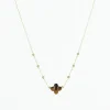 Zag Bijoux Halskette Velasquez SHORT GOLDEN STEEL Malachite 38CM+5 - Variante: Brown