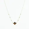 Zag Bijoux Halskette Velasquez SHORT GOLDEN STEEL Malachite 38CM+5 - Variante: Coffee