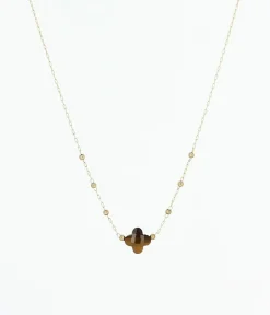 Zag Bijoux Halskette Velasquez SHORT GOLDEN STEEL Malachite 38CM+5 - Variante: Coffee