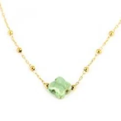 Zag Bijoux Halskette Velasquez SHORT GOLDEN STEEL Malachite 38CM+5 - Variante: Turquoise AFRICAINE