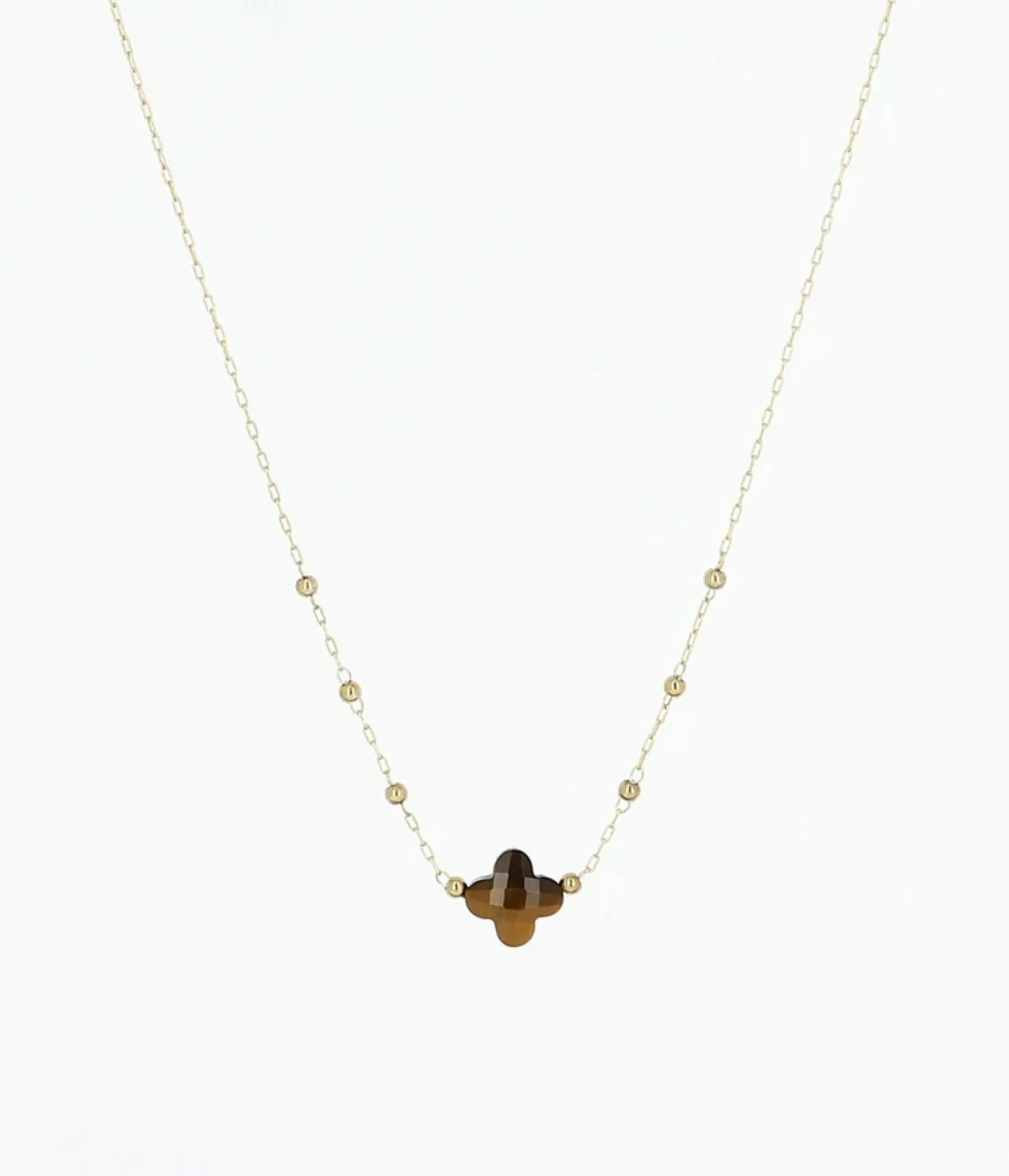 Zag Bijoux Halskette Velasquez SHORT GOLDEN STEEL Malachite 38CM+5 - Variante: Brown