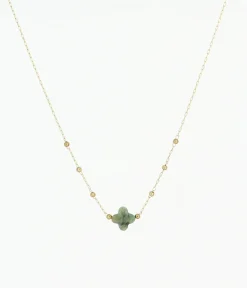 Zag Bijoux Halskette Velasquez SHORT GOLDEN STEEL Malachite 38CM+5 - Variante: Turquoise AFRICAINE