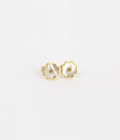 Zag Bijoux Ohrstecker Blume - Farbe: gold/perlmutt