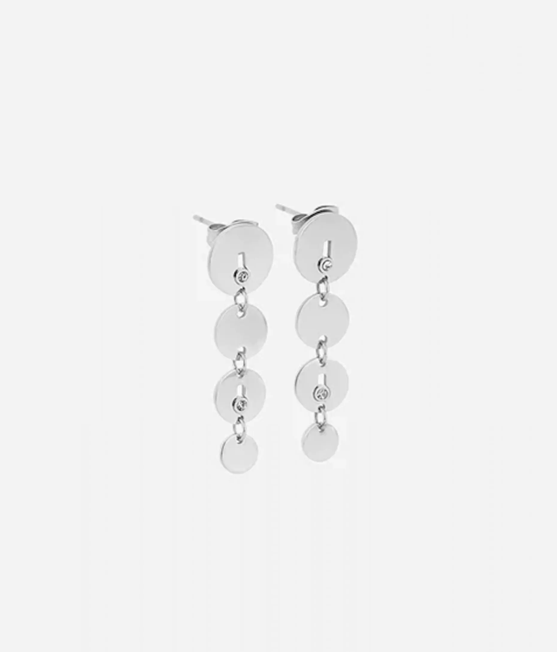 Zag Bijoux Ohrstecker Circles mit hängenden Plättchen - Farbe: Silber