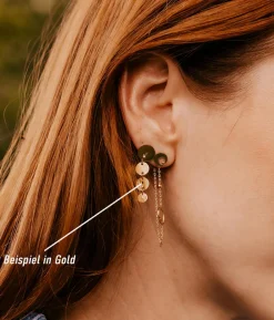 Zag Bijoux Ohrstecker Circles mit hängenden Plättchen - Farbe: Silber