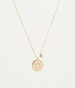 Zag Bijoux Sun Necklace Edelstahl vergoldet Pink